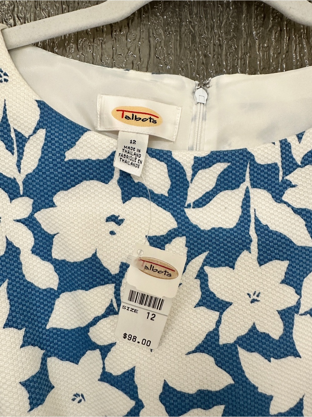 Talbots Blue and White Floral Shift Dress - Picture 2 of 15